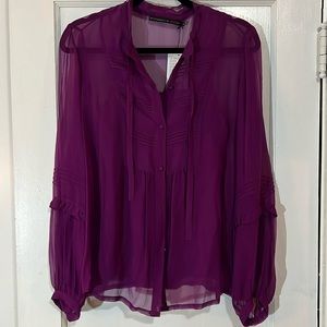 development by erica davies anthropologie orchid purple silk blouse